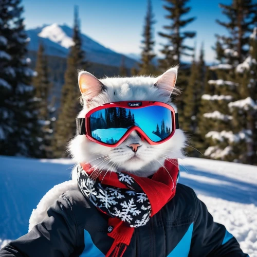 snowcat,snowcats,ski glasses,snowshoe,snowboarder,white cat,skiied,skiwear,snowbowl,sosnowski,snowboarding,scarf animal,catamount,snowsports,winter background,snowboard,amurtiger,snowball,snowshoers,powder,Illustration,Abstract Fantasy,Abstract Fantasy 10
