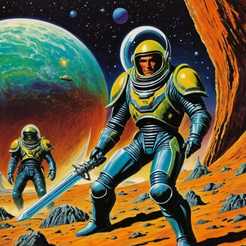 spacemen,spacesuits,mysterians,moonbase,uncredited,emshwiller,earthmen,spacefarers,mission to mars,dreadstar,interplanetary,sci fiction illustration,spacesuit,cosmonauts,spacewalkers,spacewar,spacetimes,sci fi,space art,space voyage,Conceptual Art,Sci-Fi,Sci-Fi 20