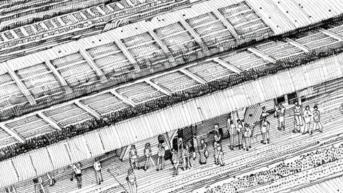 piranesi,terraced,skeleton sections,terraces,stratigraphic,densification,unbuilt,cutaway,roof panels,revit,cross section,street plan,dockyards,roofs,roof structures,cross sections,enmeshing,entablature,section,roman excavation,Design Sketch,Design Sketch,Fine Line Art