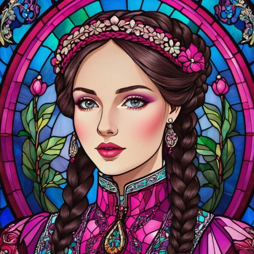 russian folk style,iconographer,boho art,boho art style,victorian lady,fantasy portrait,esmeralda,vector illustration,vasilisa,amidala,rose flower illustration,theodora,victoriana,marian,elizaveta,bohemian art,noblewoman,principessa,smirnova,stained glass,Unique,Paper Cuts,Paper Cuts 08