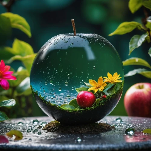 crystal ball-photography,lensball,bowl of fruit in rain,glass sphere,water droplet,a drop of water,water drops,glass ball,splash photography,waterdrop,water drop,wishing well,dewdrops,waterdrops,soap bubbles,flower water,mirror in a drop,drop of water,tiny world,water droplets,Photography,General,Fantasy