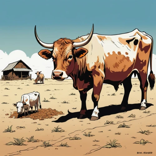 watusi cow,mountain cows,oxen,watusi,vacas,vaca,horned cows,livestock,bovines,two cows,mountain cow,pastoralists,ranching,vache,longhorns,rangeland,horns cow,cattle,ruminants,cows on pasture,Illustration,Children,Children 04