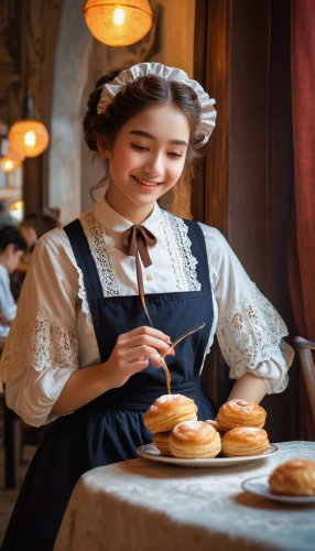 girl with bread-and-butter,waitress,czech cuisine,woman holding pie,dirndl,hamburgische,maidservant,french cuisine,girl in the kitchen,bavarian swabia,girl in a historic way,bavarian dinner,miniaturist,chambermaid,bavarian,restaurants online,woman eating apple,breadmaking,fraulein,hungarian food,Art,Classical Oil Painting,Classical Oil Painting 40