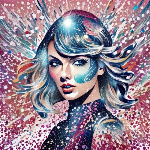 dazzler,swiftlet,modern pop art,pop art style,pop art woman,effect pop art,pop art girl,popart,kaleidoscope art,pop art effect,cosmogirl,barbarella,taylor,reputation,digital art,cool pop art,digital artwork,andromeda,digital illustration,loboda