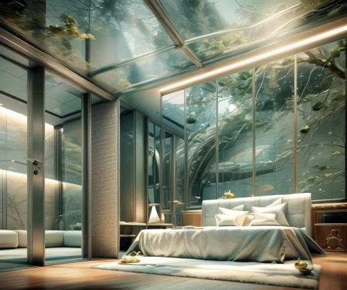 sky space concept,glass wall,luxury bathroom,interior modern design,modern room,amanresorts,ufo interior,sleeping room,luxury hotel,sky apartment,luxury home interior,great room,glass roof,spaceship interior,penthouses,inverted cottage,structural glass,mirror house,futuristic architecture,deltha