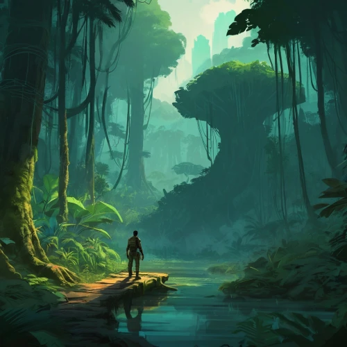 rainforests,forest landscape,rainforest,swamps,green forest,forest,forest background,forest path,rain forest,mushroom landscape,tropical forest,swampy landscape,the forest,fantasy landscape,forests,endor,world digital painting,jungle,forest glade,verdant,Conceptual Art,Fantasy,Fantasy 02