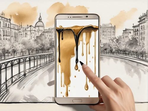 wet smartphone,coffee watercolor,paris clip art,watercolor paris,coffee background,camera illustration,corona app,coffee tea illustration,watercolor background,parisian coffee,phone clip art,gold paint stroke,camera drawing,augmented reality,watercolor paris balcony,world digital painting,photo painting,hand digital painting,virtual landscape,touchscreens,Illustration,Black and White,Black and White 34
