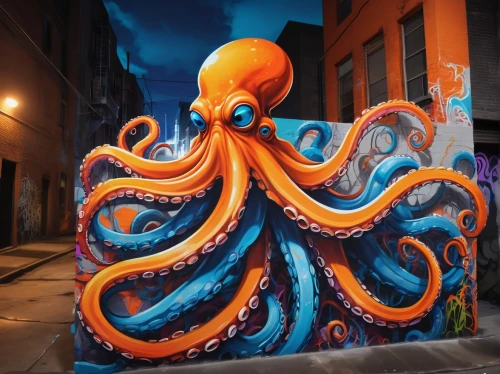 octopus,octopus vector graphic,fun octopus,cephalopod,octopi,kraken,cthulhu,octo,graffiti art,octopus tentacles,octopuses,tentacled,tentacular,tentacles,pulpo,lovecraftian,pink octopus,garrison,cephus,cephalopods,Illustration,Realistic Fantasy,Realistic Fantasy 16