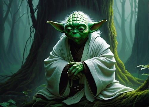 yoda,dagobah,verryth,jedi,patrol,palp,dende,palps,aaa,lucasarts,padawan,sidious,yavin,corellian,awakens,greeniaus,aaaa,meditator,green background,annakin,Art,Classical Oil Painting,Classical Oil Painting 26