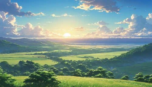 landscape background,windows wallpaper,beautiful landscape,nature background,arrietty,rolling hills,high landscape,full hd wallpaper,ghibli,the natural scenery,beauty scene,grassfields,mountainous landscape,natural scenery,clannad,vesperia,meadow landscape,hillside,mountain valley,yazaki,Photography,General,Realistic