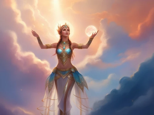 sundancer,tirion,inara,prospera,etheria,goddess of justice,sisoulith,kuanyin,sumeria,light bearer,mahavatar,inanna,priestess,guanyin,neith,prophetess,alani,azura,everquest,hathor,Illustration,Realistic Fantasy,Realistic Fantasy 01