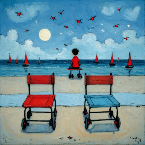 beach chairs,beach furniture,deckchairs,summer beach umbrellas,beach landscape,vincent van gough,bench by the sea,mousseau,beach chair,seaside,sea night,marciulionis,deckchair,beach restaurant,puttnam,gagnon,veilleux,sailboats,seafront,jasinski,Art,Artistic Painting,Artistic Painting 49