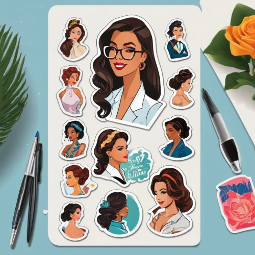 caricatures,scrapbook flowers,bunches of rowan,note cards,caricaturist,scrapbook clip art,caricaturists,dribbble,business cards,floral mockup,illustrator,icon set,clipart sticker,vector graphics,summer icons,cartoon flowers,esthetician,rose flower illustration,stickers,business card,Unique,Design,Sticker