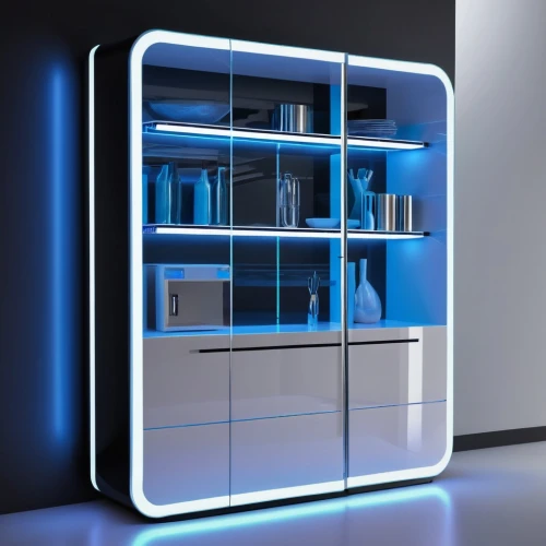 minibar,computer case,electroluminescent,fractal design,bookcase,illumina,refrigerator,smart home,fridges,storage cabinet,computer workstation,supercomputer,paykel,cupboard,switch cabinet,fridge,bookshelf,cryobank,vending machine,cyanamid,Conceptual Art,Sci-Fi,Sci-Fi 10