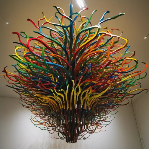 wire sculpture,ceiling lamp,chihuly,wire light,foscarini,kinetic art,colorful tree of life,steel sculpture,quadriennale,decorative art,decordova,png sculpture,triennale,kerplunk,hanging lamp,ceiling light,wireman,wall lamp,bertoia,bibbins,Unique,3D,Modern Sculpture