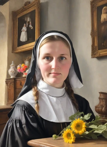 saint therese of lisieux,nunsense,postulant,foundress,lacordaire,novitiate,clergywoman,nun,ursulines,carmelite order,postulants,begums,carmelite,duchesne,ewtn,maidservant,suster,portrait of christi,lutheranism,consolata,Digital Art,Impressionism