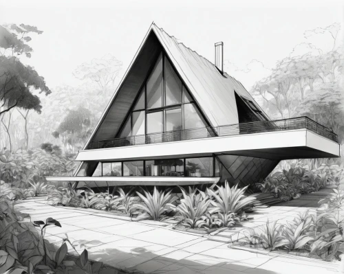 mid century house,neutra,sketchup,mid century modern,midcentury,utzon,eichler,corbu,cantilevers,unbuilt,house drawing,house shape,modern architecture,bunshaft,modern house,prefab,docomomo,mid century,revit,seidler,Illustration,Black and White,Black and White 08