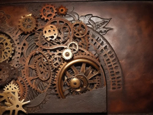 steampunk gears,cogs,gears,clockmakers,steampunk,horology,clockworks,tock,clockmaker,longcase,clockwork,watchmaker,carved wood,antiquorum,metal embossing,scrollwork,wood carving,astrolabes,cuckoo clock,wall clock,Illustration,Realistic Fantasy,Realistic Fantasy 13