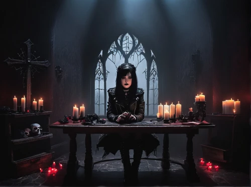 gothic woman,gothic portrait,dark gothic mood,black candle,gothic style,jordison,gothic,tenebrae,seance,the nun,woman praying,praying woman,compline,ecclesiastic,fortuneteller,liturgical,clergywoman,liturgy,vicar,acolyte,Conceptual Art,Sci-Fi,Sci-Fi 25