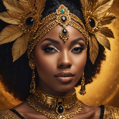 african woman,beautiful african american women,oshun,african american woman,liberian,queening,africaine,adornment,africana,nigeria woman,nubian,african culture,cleopatra,adornments,golden crown,melanin,headdress,afrocentric,african,gold crown,Photography,General,Fantasy