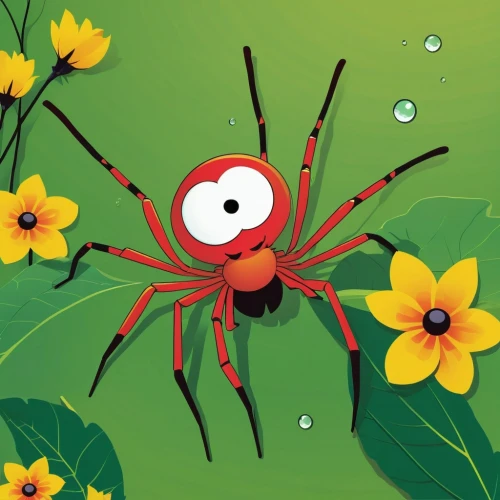 locoroco,walking spider,spiderbait,cartoon flower,spiderlings,ladybug,spider flower,spider,insect ball,spider bouncing,aaa,gossamer,aranha,arachnid,lady bug,spidery,seven-dot ladybug,edged hunting spider,aranburu,hatching ladybug,Illustration,Children,Children 02