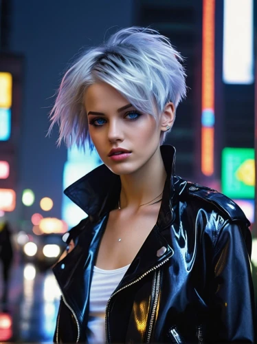 hauer,futurepop,ginta,domino,birds of prey-night,electropop,wallis day,grimes,dmc,cyberpunk,kusanagi,zemfira,short blond hair,satari,punk,synth,pixie,miriori,street shot,machi,Art,Artistic Painting,Artistic Painting 23