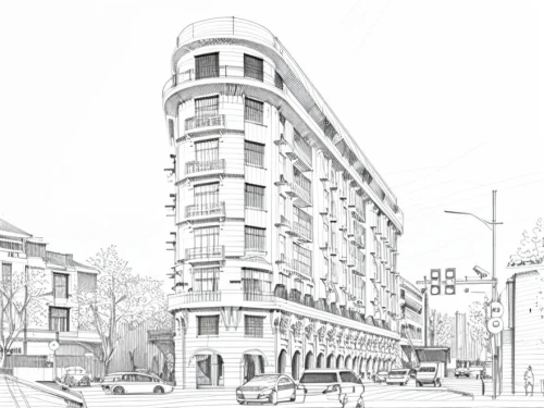 sketchup,edificio,revit,arquitectonica,unbuilt,residencial,renderings,multistoreyed,miralles,samaritaine,3d rendering,habitaciones,arquitectura,gravier,castellana,redevelop,line drawing,mansard,kirrarchitecture,mono-line line art,Design Sketch,Design Sketch,Hand-drawn Line Art