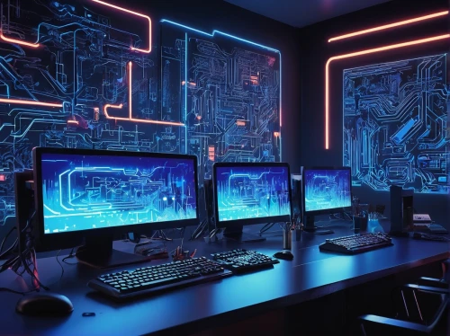 computer room,computer workstation,fractal design,cyberpunk,computerized,computer art,cyberscene,computer graphic,the server room,monitor wall,aesthetic,tron,workstations,pc,computer freak,cybersmith,cybercafes,computation,computerworld,computer,Conceptual Art,Graffiti Art,Graffiti Art 07