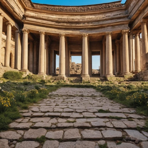 greek temple,dougga,colonnaded,leptis,roman temple,doric columns,pergamon,peristyle,doric,roman ruins,temple of diana,capitolium,temple of hercules,pantheon,agrigento,ancient theatre,jardiniere,neoclassical,morgantina,segesta