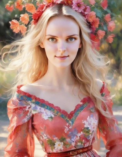 dirndl,jessamine,shipka,lauri,vasilisa,russian folk style,eilonwy,flower fairy,lavigne,yelizaveta,beautiful girl with flowers,heidi country,habanera,country dress,enchanting,belarussian,margairaz,porcelain doll,elizaveta,romanija,Digital Art,Impressionism