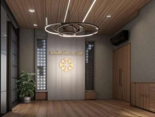 entryway,modern decor,wall lamp,ceiling lamp,fanlight,elevator,ceiling light,dojo,metallic door,patterned wood decoration,ceiling lighting,3d rendering,house entrance,sky apartment,deco,enernoc,modern office,smartsuite,entranceway,elevators