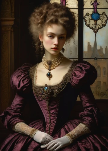 victorian lady,portrait of a girl,la violetta,mademoiselle,gothic portrait,portrait of a woman,victoriana,19th century,young woman,victorian style,principessa,victorianism,edwardian,lebleu,nelisse,parisienne,violetta,corday,elizabet,young lady,Art,Classical Oil Painting,Classical Oil Painting 06