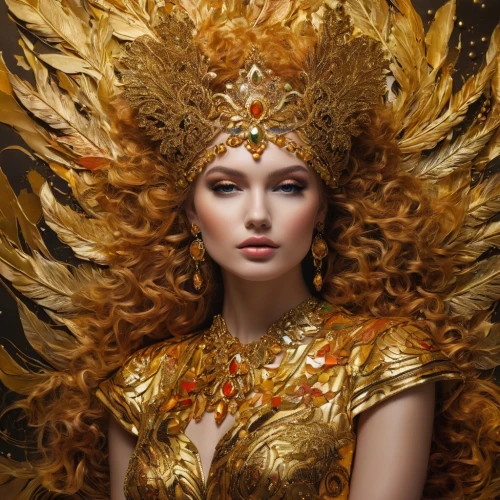 golden crown,golden mask,baroque angel,firebird,aureum,golden wreath,fire angel,goldmoon,headdress,gold filigree,garuda,gold leaf,golden unicorn,fantasy art,gold crown,amidala,gold mask,jingna,archangel,frigga,Photography,General,Fantasy