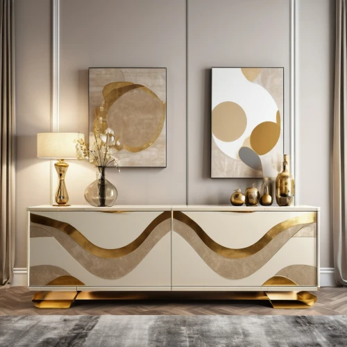 credenza,gold lacquer,gold foil corner,abstract gold embossed,sideboard,gold paint stroke,vanities,washstand,gold wall,gold stucco frame,luxury bathroom,marble painting,mahdavi,marble pattern,gold foil shapes,dressing table,corian,brassware,gold paint strokes,modern decor,Photography,General,Realistic