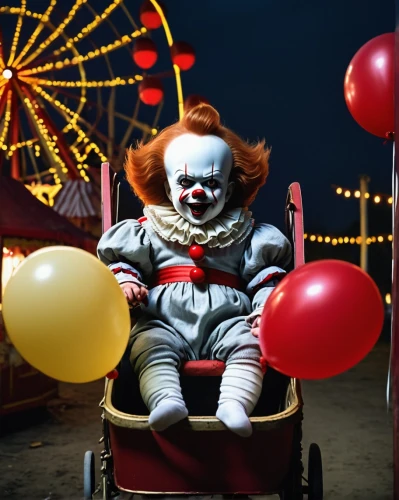 pennywise,children's ride,horror clown,scary clown,klowns,anabelle,creepy clown,zamperla,horrorland,cirkus,it,funhouse,joyland,dark park,westonzoyland,pagliacci,krutzler,playland,circus,annual fair,Art,Artistic Painting,Artistic Painting 25