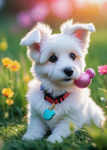 cute puppy,cheerful dog,flower background,cute animals,flower animal,cute animal,dog photography,springtime background,paper flower background,huichon,spring background,dog pure-breed,canine rose,spring leaf background,havanese,beautiful girl with flowers,beautiful flower,picking flowers,little flower,outdoor dog,Conceptual Art,Fantasy,Fantasy 14