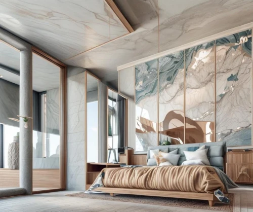 fromental,gournay,wallcoverings,wallcovering,modern decor,contemporary decor,modern room,chambre,stucco ceiling,interior modern design,interior design,sleeping room,concrete ceiling,ceiling lamp,interior decoration,wall plaster,rovere,danish room,donghia,bedrooms