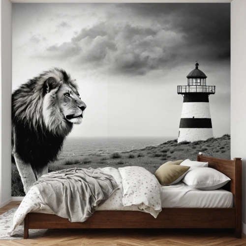 lion white,lampe,petit minou lighthouse,bedcovers,bedspread,bed linen,aslan,sleeping room,bedclothes,wall decor,bedding,leonine,bedspreads,electric lighthouse,lightkeeper,slumberland,lighthouses,redecorate,rubjerg knude lighthouse,furnishing,Photography,Artistic Photography,Artistic Photography 06