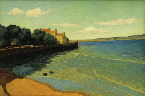 chirico,benois,beach landscape,coastal landscape,landscape with sea,bazille,vallotton,rousseau,lake neuchâtel,olcott,derain,macchiaioli,lathrop,pechstein,mesdag,borovansky,seurat,guillaumin,boskoff,sea landscape,Art,Artistic Painting,Artistic Painting 03