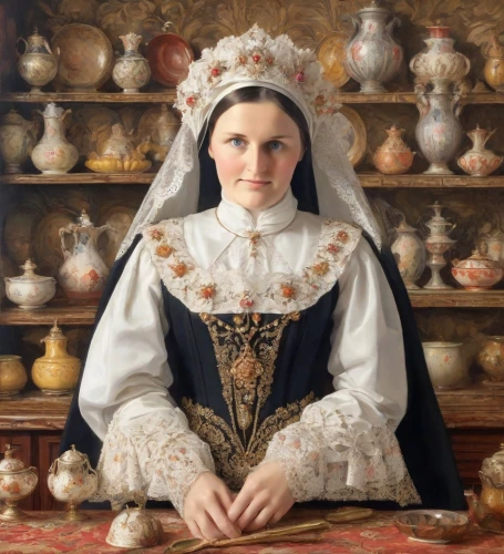 girl with bread-and-butter,girl with cloth,maidservant,woman holding pie,timoshenko,lucquin,girl in cloth,bouguereau,portrait of a girl,praying woman,victorian lady,mantilla,woman praying,young girl,clergywoman,girl praying,portrait of christi,young woman,signora,portrait of a woman,Digital Art,Impressionism