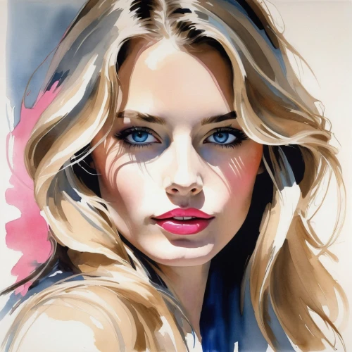 photo painting,digital painting,vanderhorst,girl drawing,girl portrait,donsky,moretz,seyfried,watercolor painting,digital art,face portrait,painting,behenna,watercolor,world digital painting,blonde woman,disegno,art painting,watercolour paint,young woman,Art,Artistic Painting,Artistic Painting 24