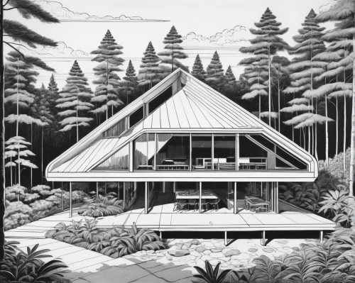 forest house,house in the forest,snow house,treehouses,log home,mid century house,teahouse,holiday home,tropical house,summer house,cottage,winter house,house in the mountains,house in mountains,lodge,beach house,timber house,midcentury,bungalows,log cabin,Illustration,Black and White,Black and White 18