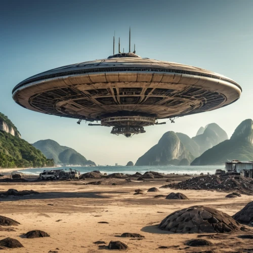 alien ship,extant,megaships,cardassia,saucer,europacorp,futuristic landscape,airships,nacelles,helicarrier,starbase,shenzhou,extraterrestrial life,futuristic architecture,arcology,bonestell,uss voyager,astrobiology,flying saucer,starship,Photography,General,Realistic