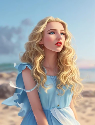 elsa,eilonwy,beach background,behenna,rapunzel,margaery,barbie,margairaz,galadriel,azzurra,barbie doll,ellinor,world digital painting,3d fantasy,perrie,amphitrite,serafina,galinda,digital painting,aquamarine,Common,Common,Cartoon