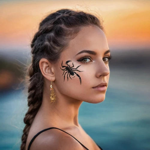 diadem spider,face paint,arachnologist,tiger lily,anansi,spidery,arachne,arachnid,arachnida,spider,arancha,arachnophobia,aranha,face painting,walking spider,pumpkin spider,blackarachnia,arachnology,aranesp,araneda,Photography,General,Commercial