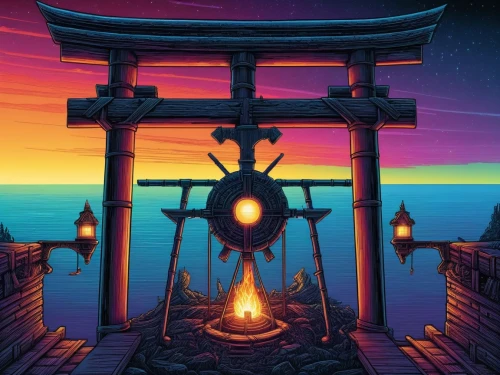 dusk background,scroll wallpaper,beautiful wallpaper,wishing well,illuminated lantern,wallpapers,4k wallpaper 1920x1080,shrine,dusk,oriental lantern,4k wallpaper,alchemic,art background,fire background,hd wallpaper,castlevania,samsung wallpaper,book wallpaper,luminarias,imagawa,Illustration,Realistic Fantasy,Realistic Fantasy 25