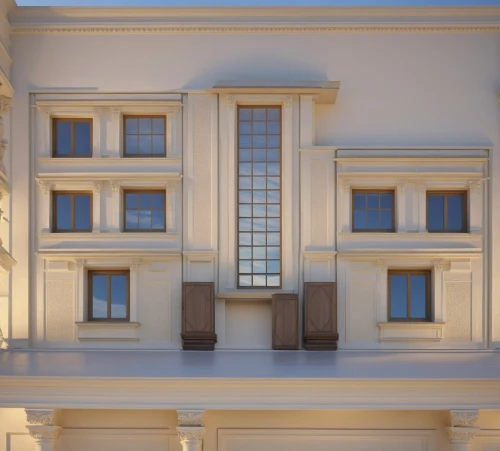 penthouses,block balcony,model house,3d rendering,fenestration,row of windows,frontages,facade panels,appartment building,palazzo,facade painting,glass facades,facade lantern,big window,window frames,mansard,gold stucco frame,balconies,french windows,habitaciones,Photography,General,Realistic