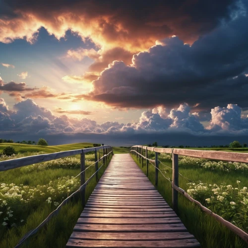 wooden bridge,the mystical path,pathway,nature wallpaper,wooden path,walkway,landscape background,heaven gate,landscapes beautiful,stairway to heaven,heavenly ladder,beautiful landscape,the path,nature landscape,stairs to heaven,landscape photography,nature background,full hd wallpaper,the way of nature,boardwalks,Photography,General,Realistic