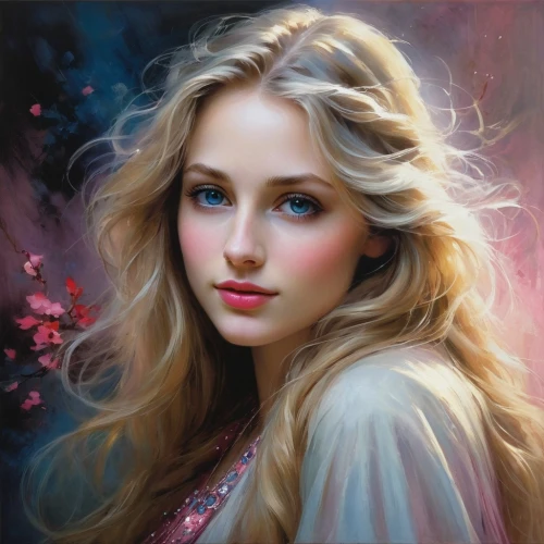 romantic portrait,mystical portrait of a girl,fantasy portrait,girl portrait,behenna,galadriel,young woman,young girl,blond girl,ellinor,portrait of a girl,eilonwy,blonde woman,blonde girl,elsa,janna,fantasy art,world digital painting,oil painting,young lady,Illustration,Realistic Fantasy,Realistic Fantasy 16