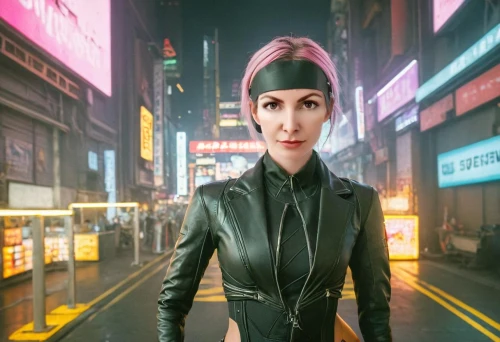 catwoman,motoko,replicants,replicant,cyberpunk,kazzia,enza,bladerunner,soejima,selina,sansar,spy,timecop,salander,retro woman,3d render,katica,suyin,world digital painting,cyberia,Outdoor,Cyberpunk City